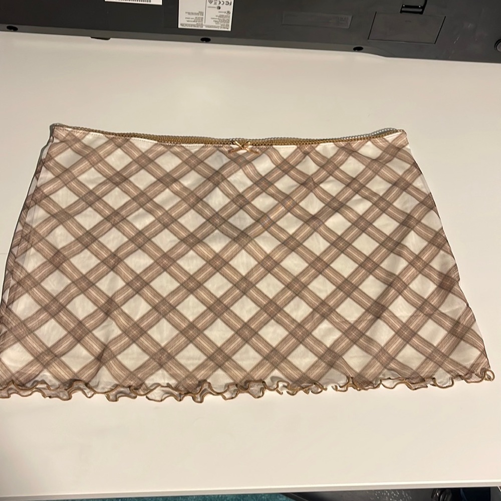NWT H&M Brown and White Mini Skirt